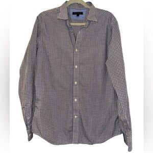 Banana Republic Soft Wash Tailored Slim Fit Plaid Button Down Dress Shirt L